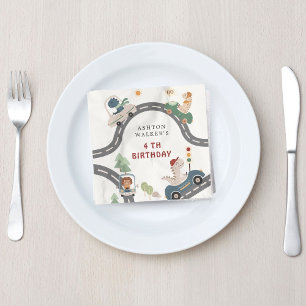 Dinosaurier Driver Party Animals Kindergeburtstag Serviette