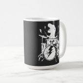Dinosaurier Drums Music Playing T rex Kaffeemaschi Kaffeetasse (VorderseiteRechts)