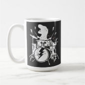 Dinosaurier Drums Music Playing T rex Kaffeemaschi Kaffeetasse (Links)