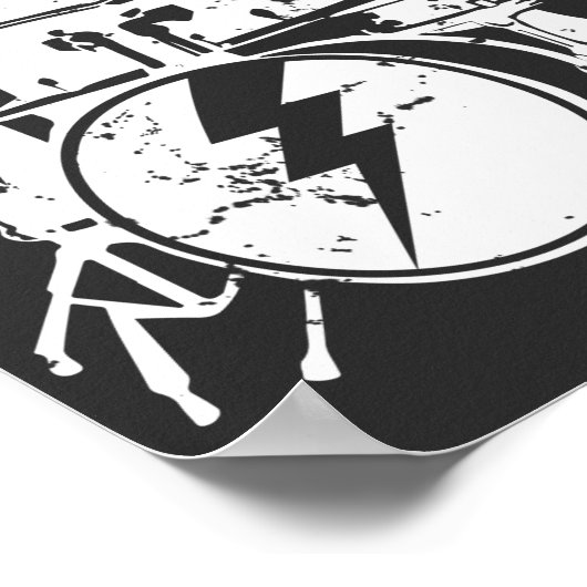 Dinosaurier Drums Music Playing T rex Poster (Ecke)