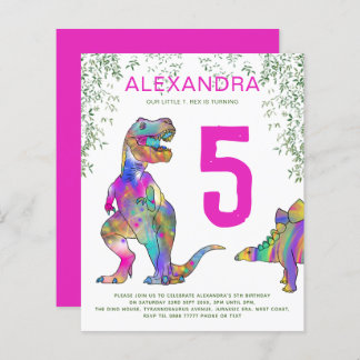 Dinosaurier Dschungel 5. Geburtstag Party rosa Bud