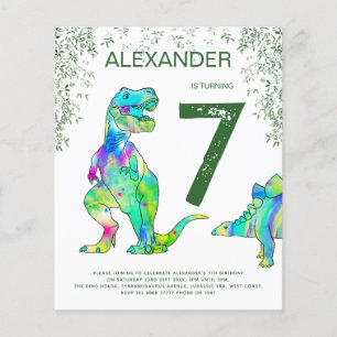 Dinosaurier-Dschungel-Geburtstagsfeier Budget Flyer