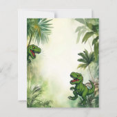 Dinosaurier-Dschungel Geburtstagsfeier Einladung (Rückseite)