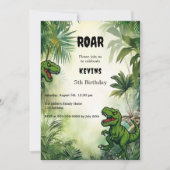 Dinosaurier-Dschungel Geburtstagsjunge Einladung (Vorderseite)