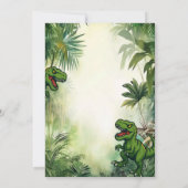 Dinosaurier-Dschungel Geburtstagsjunge Einladung (Rückseite)