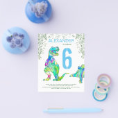 Dinosaurier Dschungel Geburtstagsparty Budget Blue Flyer (Einzeln)