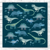 Dinosaurier Dunkelgrün Poster