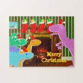 Dinosaurier durch das Kamin-frohe Puzzle (Horizontal)