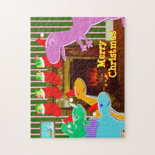 Dinosaurier durch das Kamin-frohe Puzzle