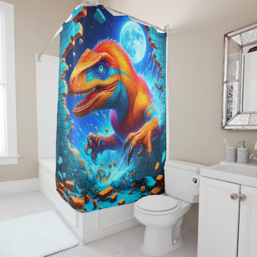 Dinosaurier Duschvorhang (Beispiel)