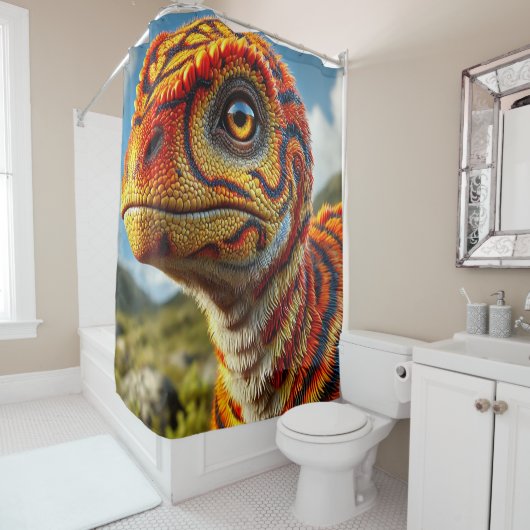 Dinosaurier Duschvorhang (Beispiel)