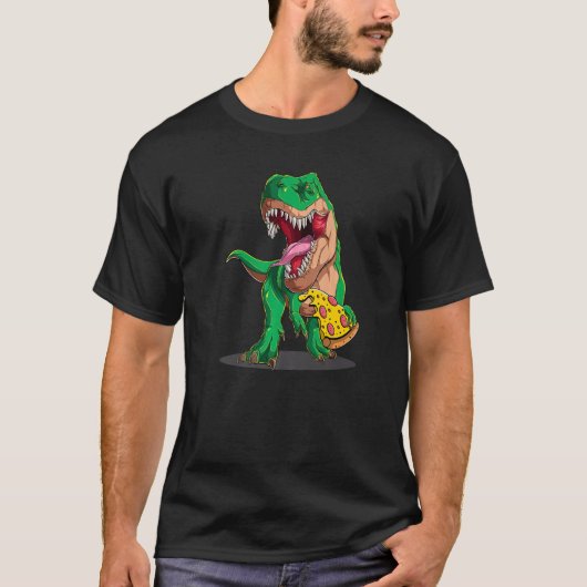 Dinosaurier Eating Pizza Slice Pizzasaurus Dino Fo T-Shirt (Vorderseite)