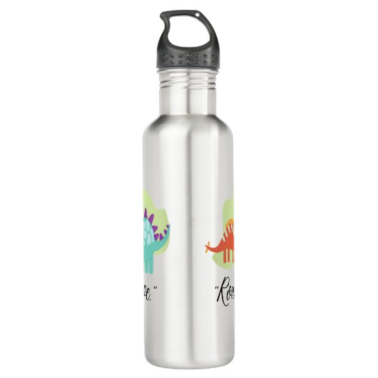 Dinosaurier Edelstahlflasche (Rückseite)