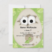 Dinosaurier Egg Einladung (Vorderseite)