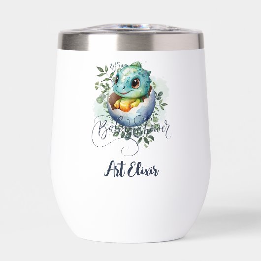 Dinosaurier Egg Niedlich Watercolor Blätter Kinder (Vorderseite)