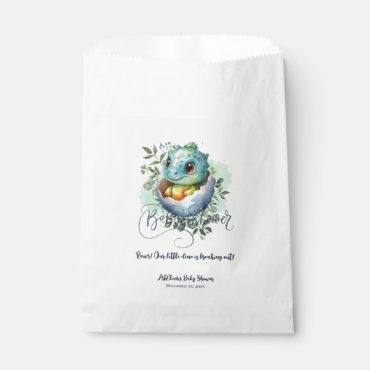 Dinosaurier Egg Niedlich Watercolor Blätter Kinder Geschenktütchen (Vorderseite)