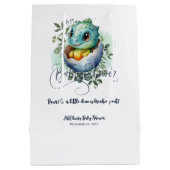Dinosaurier Egg Niedlich Watercolor Blätter Kinder Mittlere Geschenktüte (Rückseite)