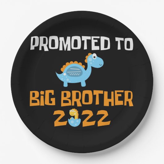 Dinosaurier-Ei-Hatching für den großen Bruder Pappteller (Vorderseite)