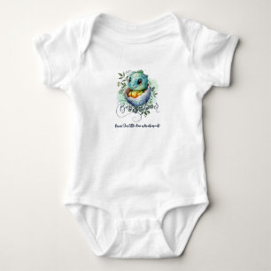 Dinosaurier-Ei Süße Wasserfarbe Blätter Baby Showe Strampler