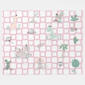 Dinosaurier Einfaches skandinavisches Kinderdesign Fleecedecke (Vorderseite (Horizontal))