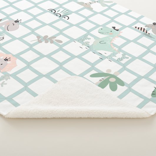 Dinosaurier Einfaches skandinavisches Kinderdesign Sherpadecke (3/4)