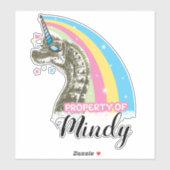 Dinosaurier Einhorn Regenbogenträume glauben Aufkl Aufkleber (Blatt)