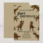 Dinosaurier Einladung (Vorne/Hinten)