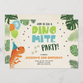 Dinosaurier Einladung Dino mite T-Rex Party zum Ge (Vorne/Hinten)