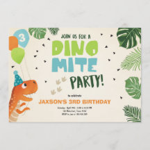 Dinosaurier Einladung Dino mite T-Rex Party zum Ge