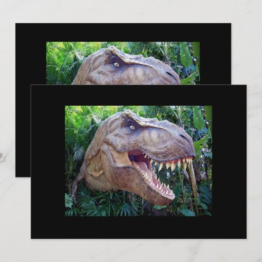 Dinosaurier-Einladung Einladung (Vorne/Hinten)