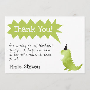 Dinosaurier-Einladung stampfen und Chomp Dankeskarte