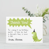 Dinosaurier-Einladung stampfen und Chomp Dankeskarte (Stehend Vorderseite)