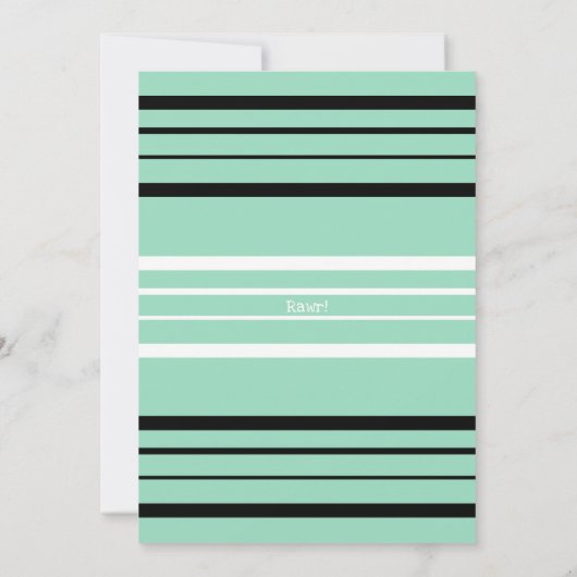 Dinosaurier Einladung Stomp und Chomp Erster Gebur (Rückseite)