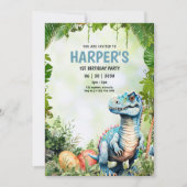 Dinosaurier Einladung zum 1. Geburtstag, Jurassisc (Vorderseite)