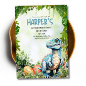 Dinosaurier Einladung zum 1. Geburtstag, Jurassisc