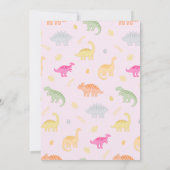 Dinosaurier Einladung zum 1. Geburtstag Mädchen ro (Rückseite)