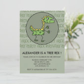 Dinosaurier-Einladung zum 3. Geburtstag Einladung (Stehend Vorderseite)
