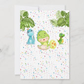 Dinosaurier Einladung zum ersten Geburtstag (Rückseite)