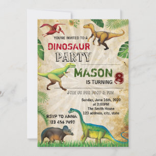 Dinosaurier Einladung zum Geburtstag