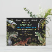 Dinosaurier Einladung zum Geburtstag (Stehend Vorderseite)