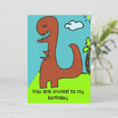 Dinosaurier Einladung zum Geburtstag (Stehend Vorderseite)