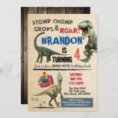 Dinosaurier Einladung zum Geburtstag (Vorne/Hinten)