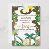 Dinosaurier Einladung zum Geburtstag: Dino Adventu (Vorderseite)