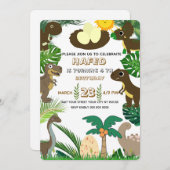 Dinosaurier Einladung zum Geburtstag: Dino Adventu (Vorne/Hinten)