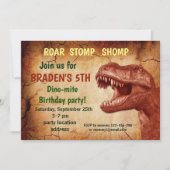 Dinosaurier Einladung zum Geburtstag , Dino-Geburt (Vorderseite)