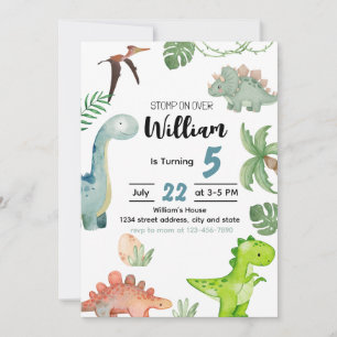 Dinosaurier Einladung zum Geburtstag, Einladung vo