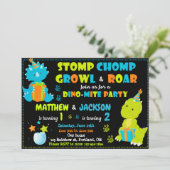 Dinosaurier Einladung zum Geburtstag Gemeinsame Ge (Stehend Vorderseite)