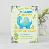 Dinosaurier Einladung zum Geburtstag Ihres Kindes (Stehend Vorderseite)