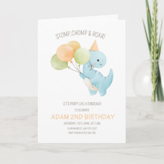 Dinosaurier Einladung zum Geburtstag, Minimalistis