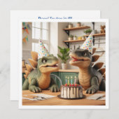 Dinosaurier Einladung zum Geburtstag, Stegosaurus (Vorne/Hinten)